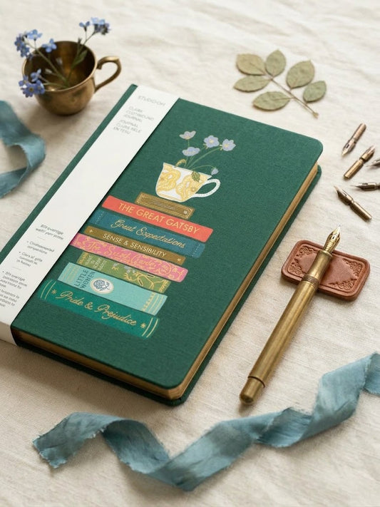 מחברת כריכת בד - Cozy Reads Clara Clothbound Journal