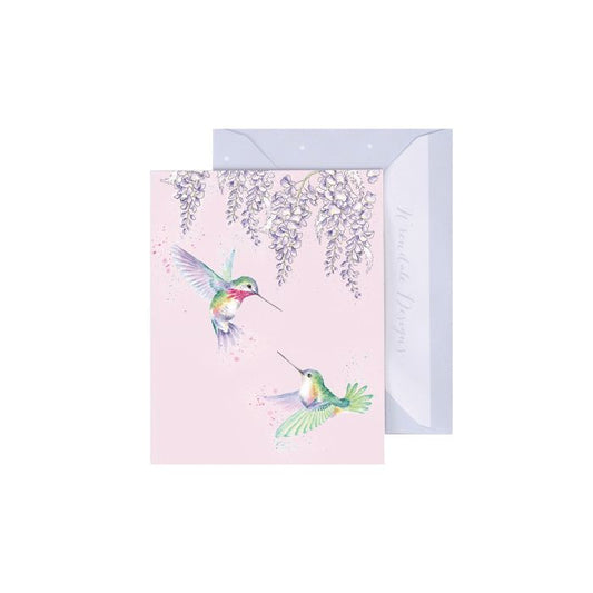 כרטיס ברכה מיני 'Wisteria Wishes' hummingbird (GE132)