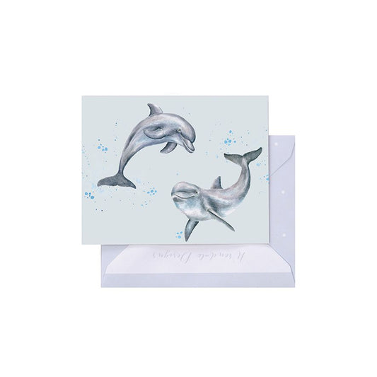 כרטיס ברכה מיני 'Flippin Around' dolphin (GE125)
