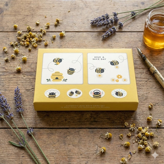 מארז כרטיסי ברכה מיני Buzzy Bees