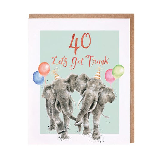 כרטיס ברכה ליום הולדת Let's Get Trunk' elephant 40 (PAC031)
