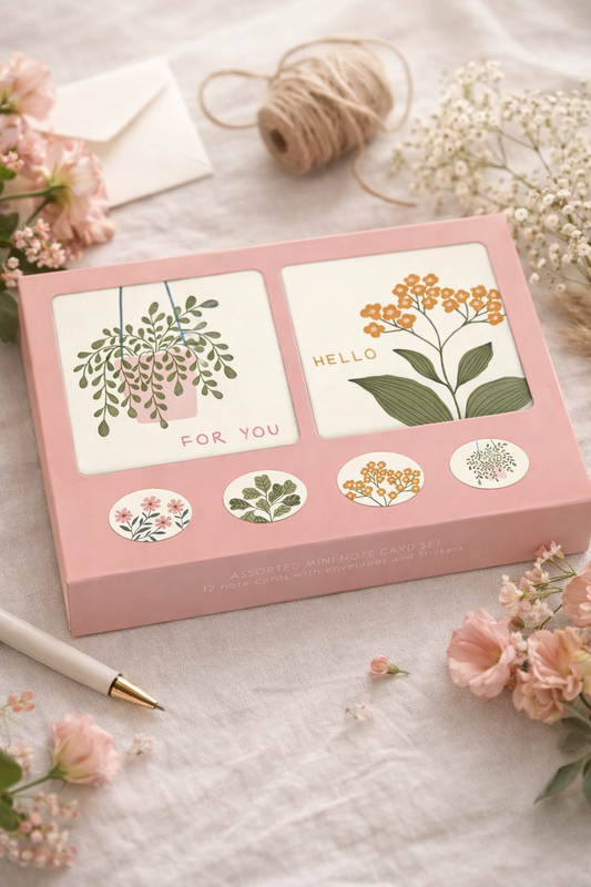 מארז כרטיסי ברכה מיני Floral