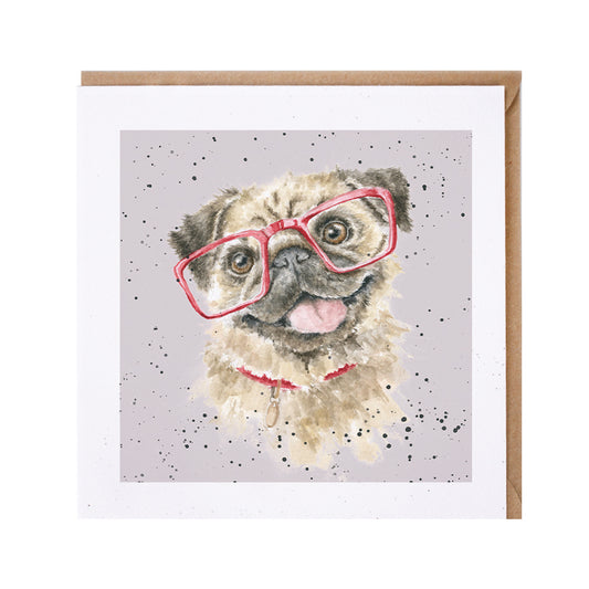 כרטיס ברכה 'Louie' Pug card (DR017)