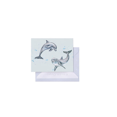 כרטיס ברכה מיני 'Flippin Around' dolphin