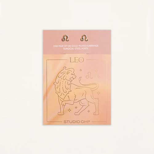 עגילי מזל אריה (Leo) קולקציית Zodiac