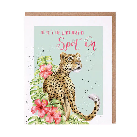 כרטיס ברכה ליום הולדת Hope Your Birthday is Spot On' leopard (PAC028)