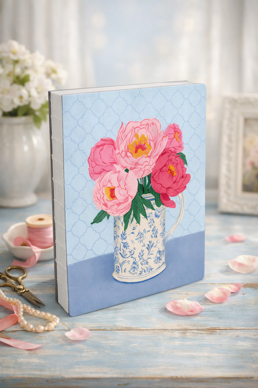 מחברת כריכה קשה Bouquet on Blue