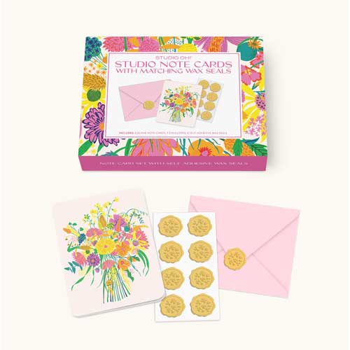 מארז כרטיסי ברכה יוקרתי עם חותמות שעווה Garden Splash