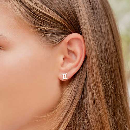 עגילי מזל תאומים (Gemini) קולקציית Zodiac