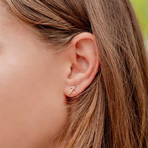 עגילי מזל קשת (Sagittarius) קולקציית Zodiac