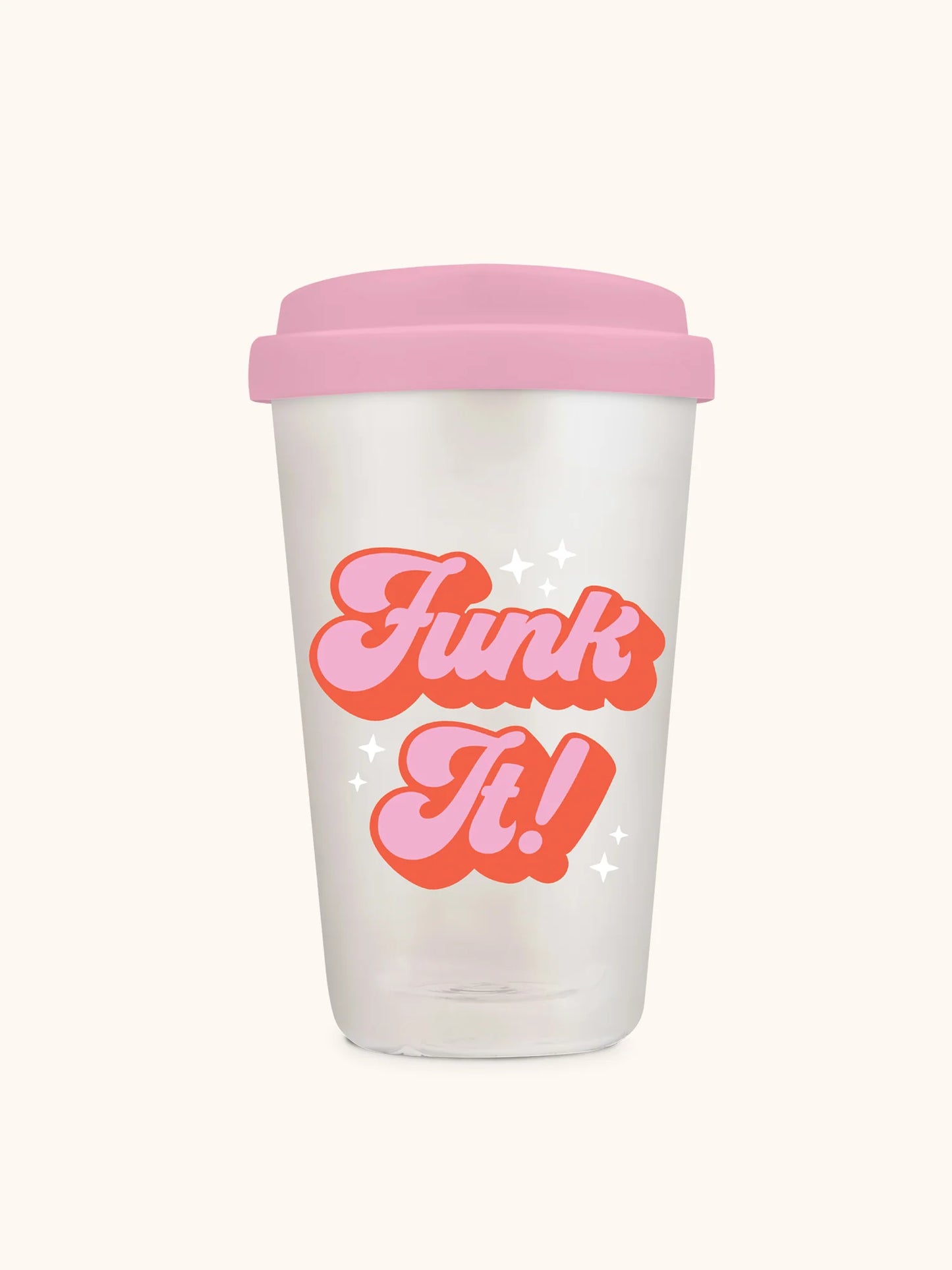 כוס זכוכית עם מכסה סיליקון Funk It!