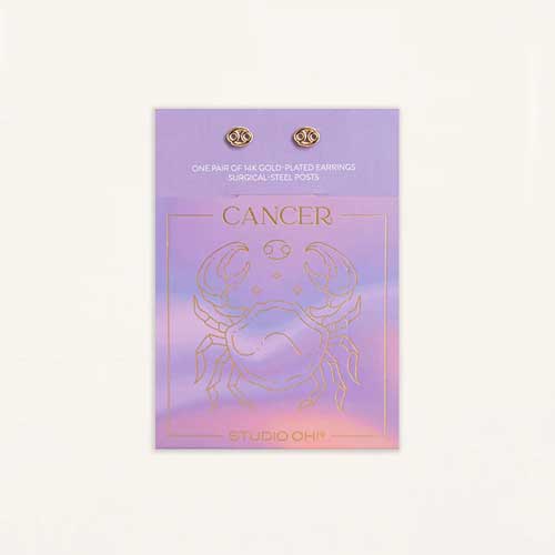 עגילי מזל סרטן (Cancer) קולקציית Zodiac