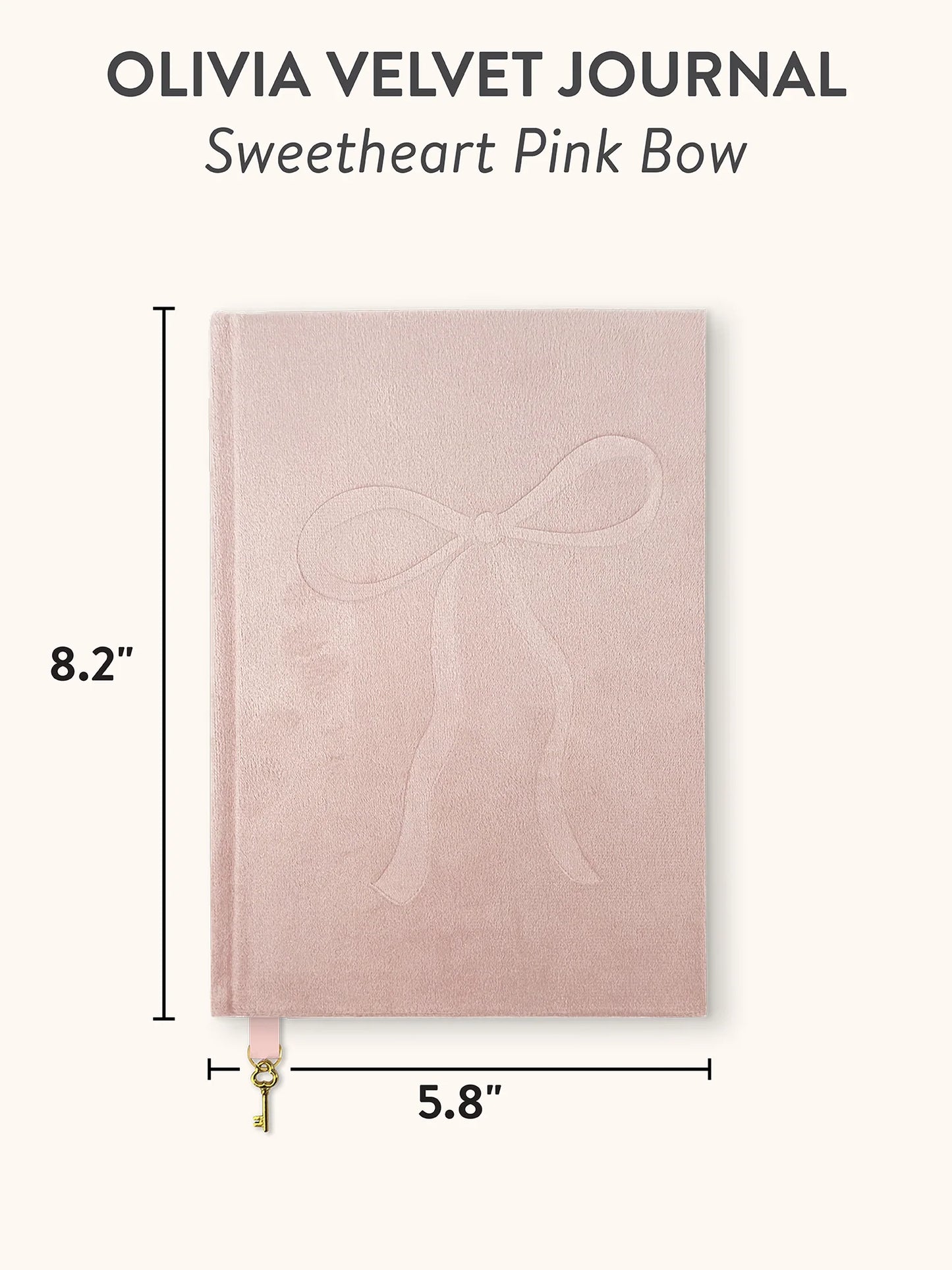 מחברת כריכה קשה קטיפתית  Sweetheart Pink Bow