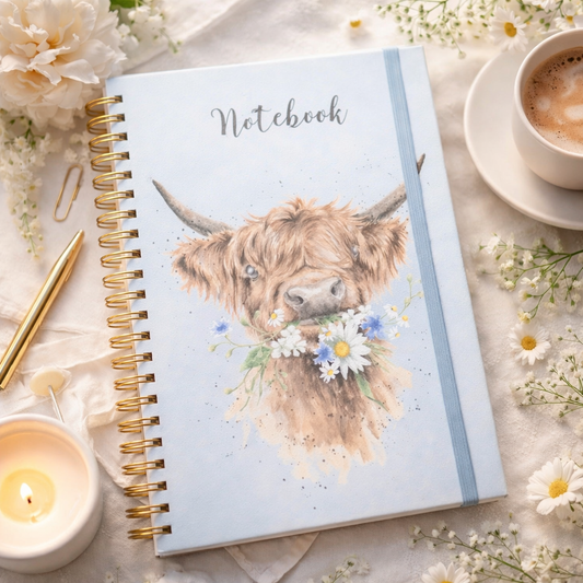 מחברת ספירלה פר עם פרחים A4