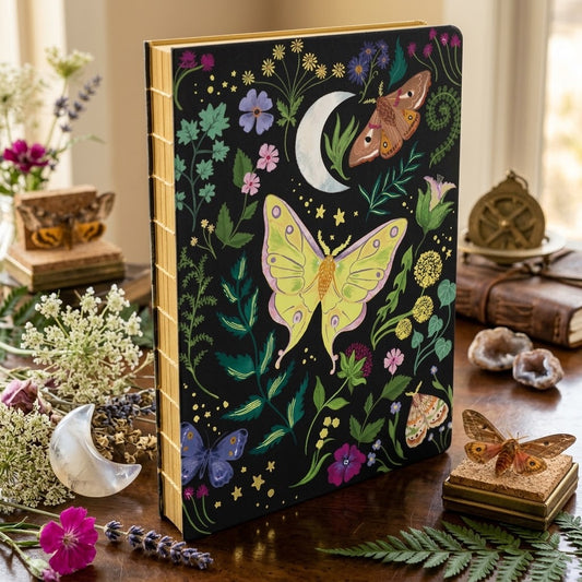 מחברת כריכה קשה Midnight Garden Medium Coptic-Bound Journal