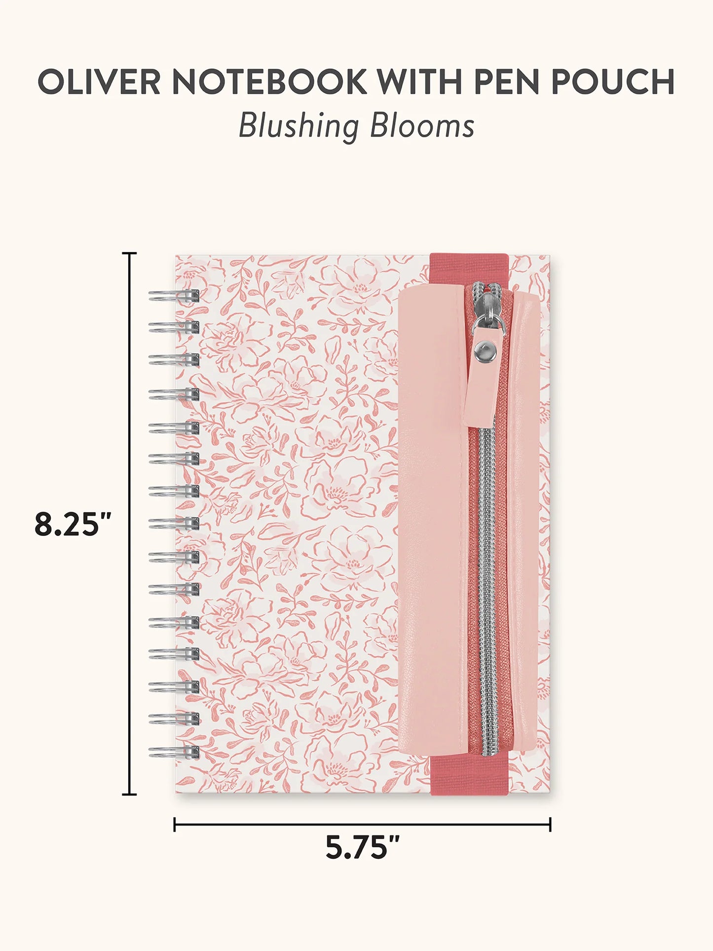 מחברת ספירלה עם כיס לעט Blushing Blooms