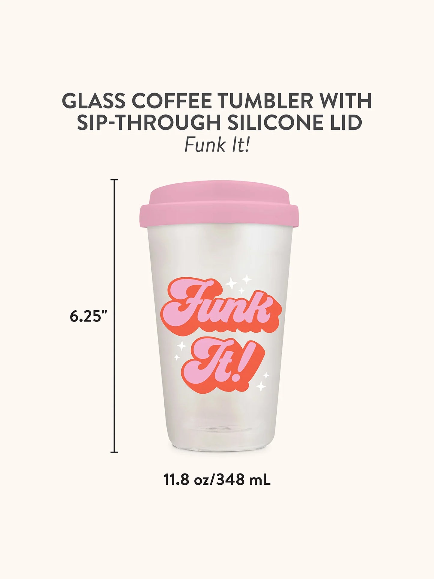 כוס זכוכית עם מכסה סיליקון Funk It!