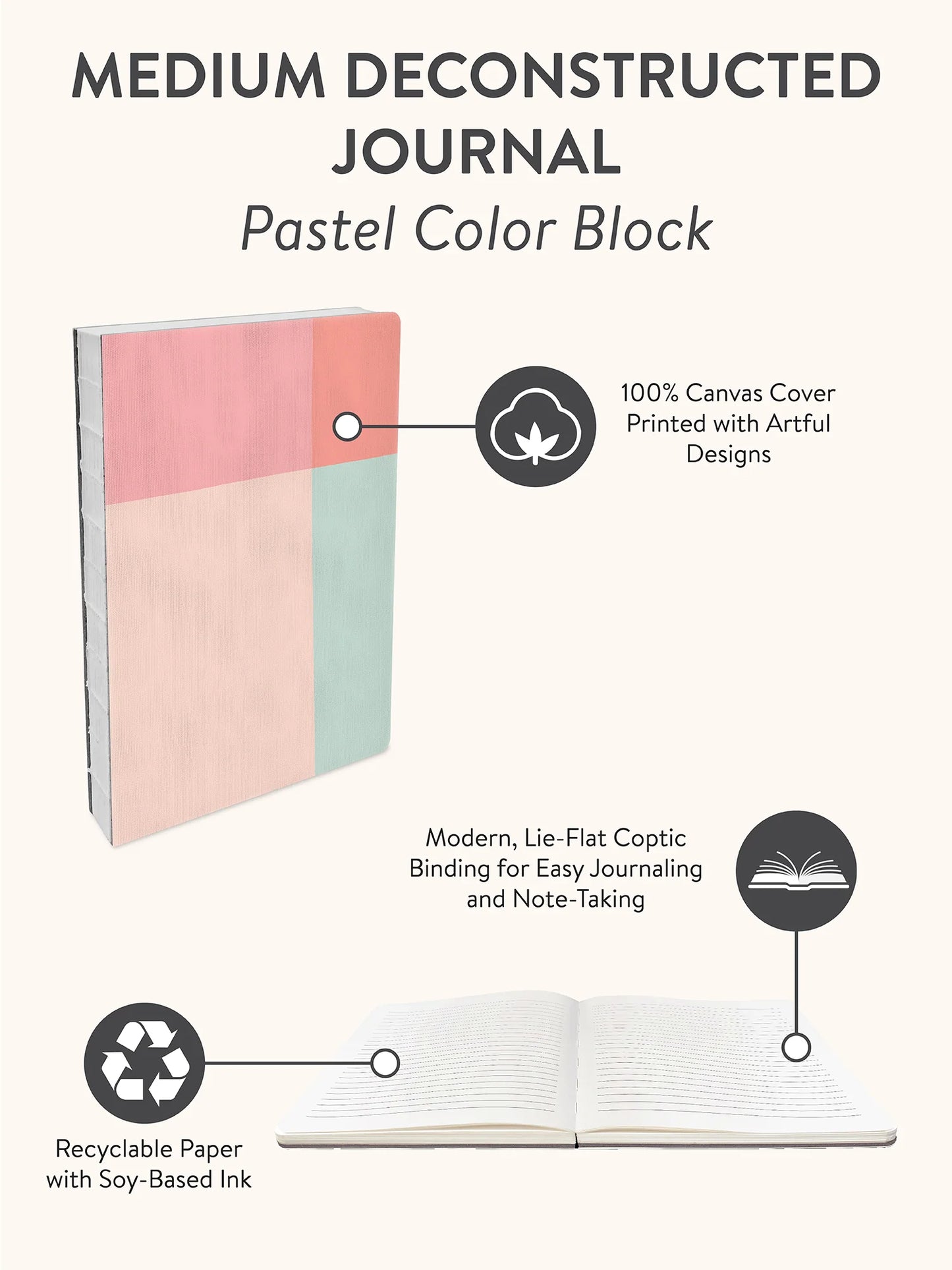 מחברת כריכה קשה Pastel Color Block