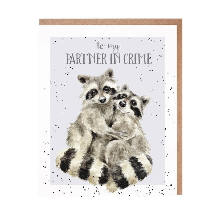 כרטיס ברכה 'Partners in Crime' Racoon (oc160)
