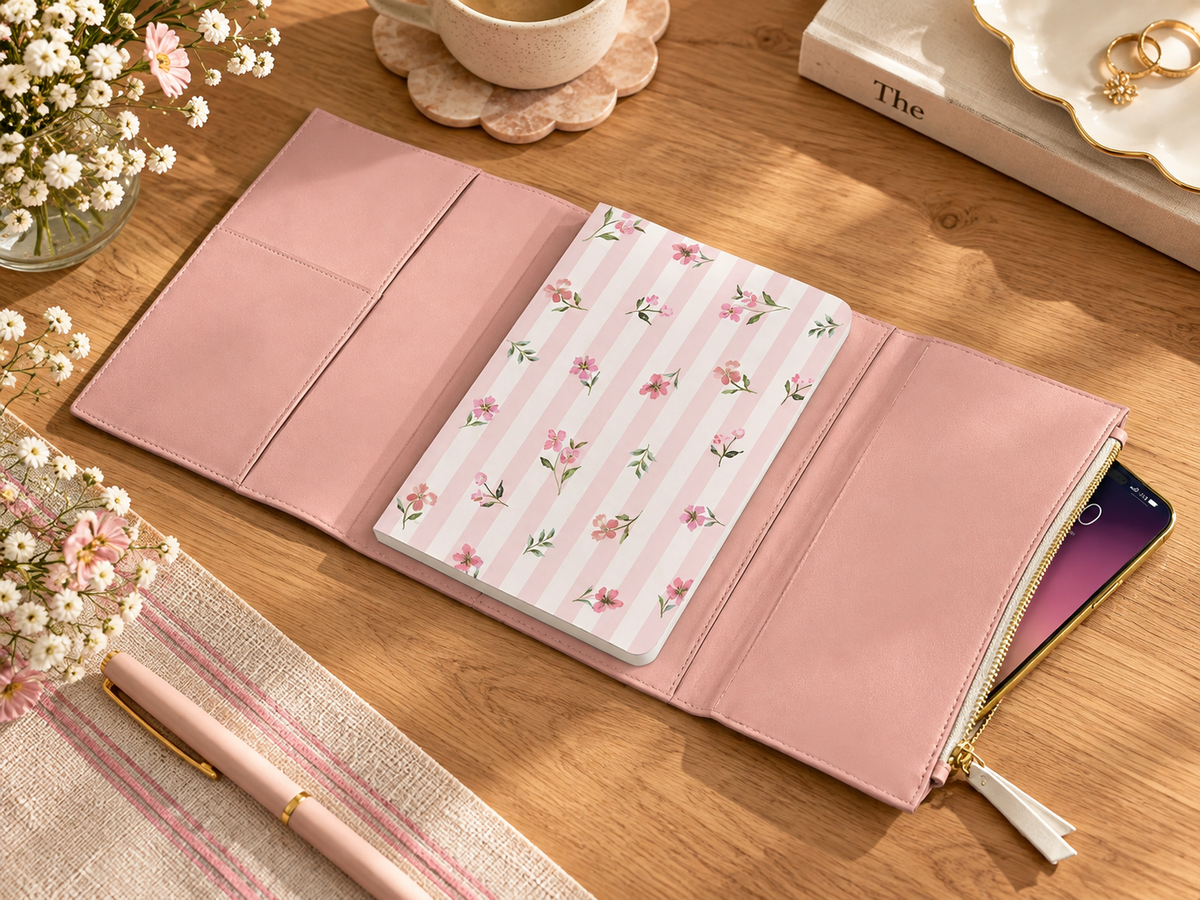 ארגונית Keri Notebook Organizer בצבע Blush & Ivory