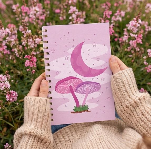 מחברת ספירלה Moonlight Mushrooms