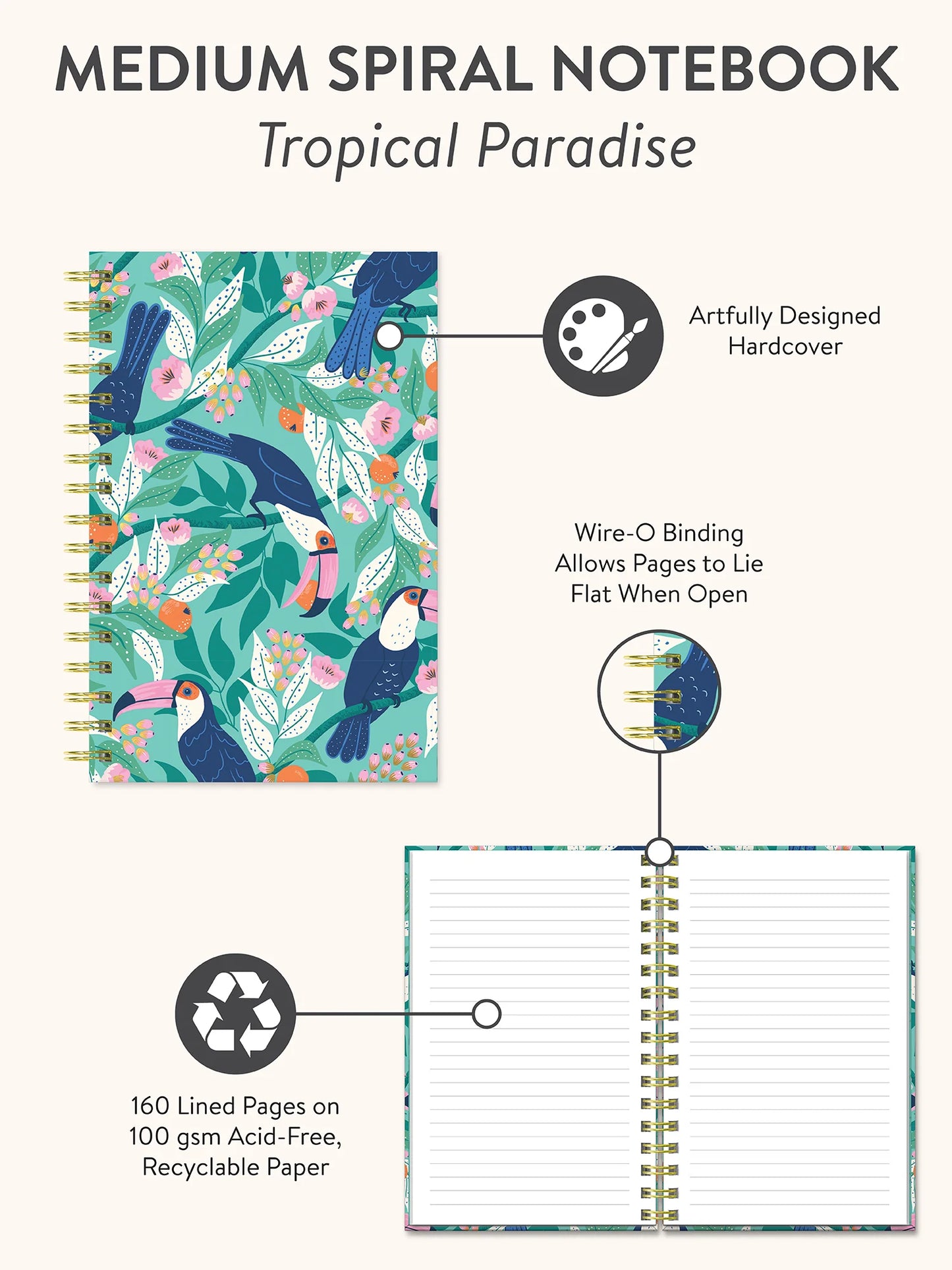 מחברת ספירלה Tropical Paradise