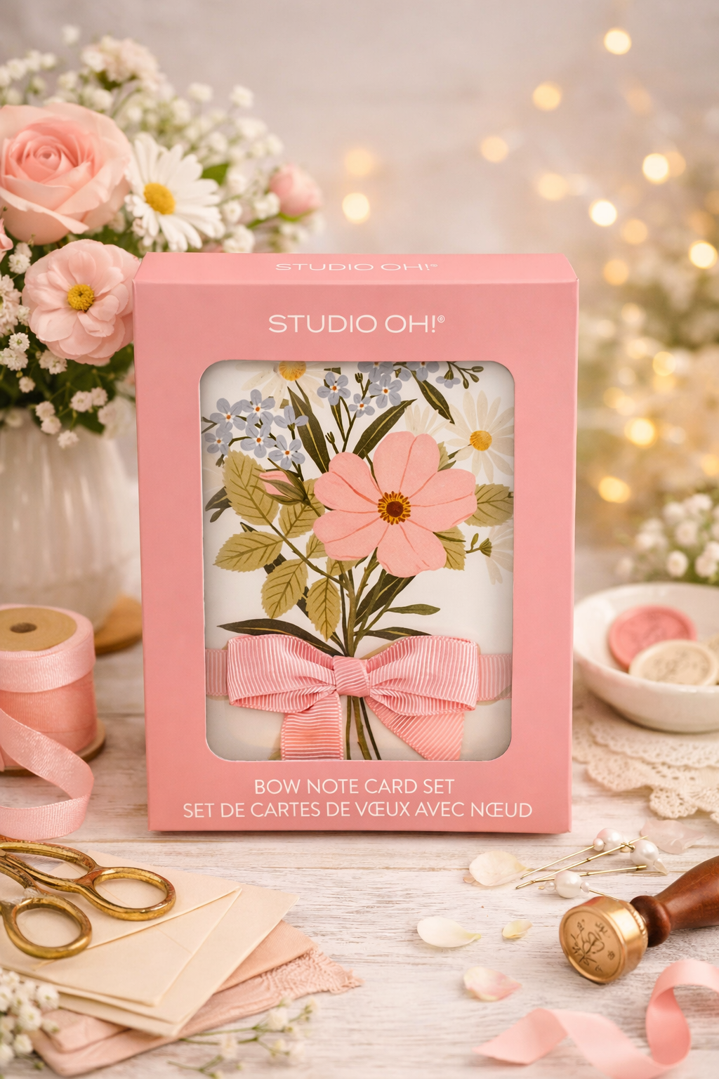 מארז כרטיסי ברכה עם סרט  Blissful Bouquet Bow