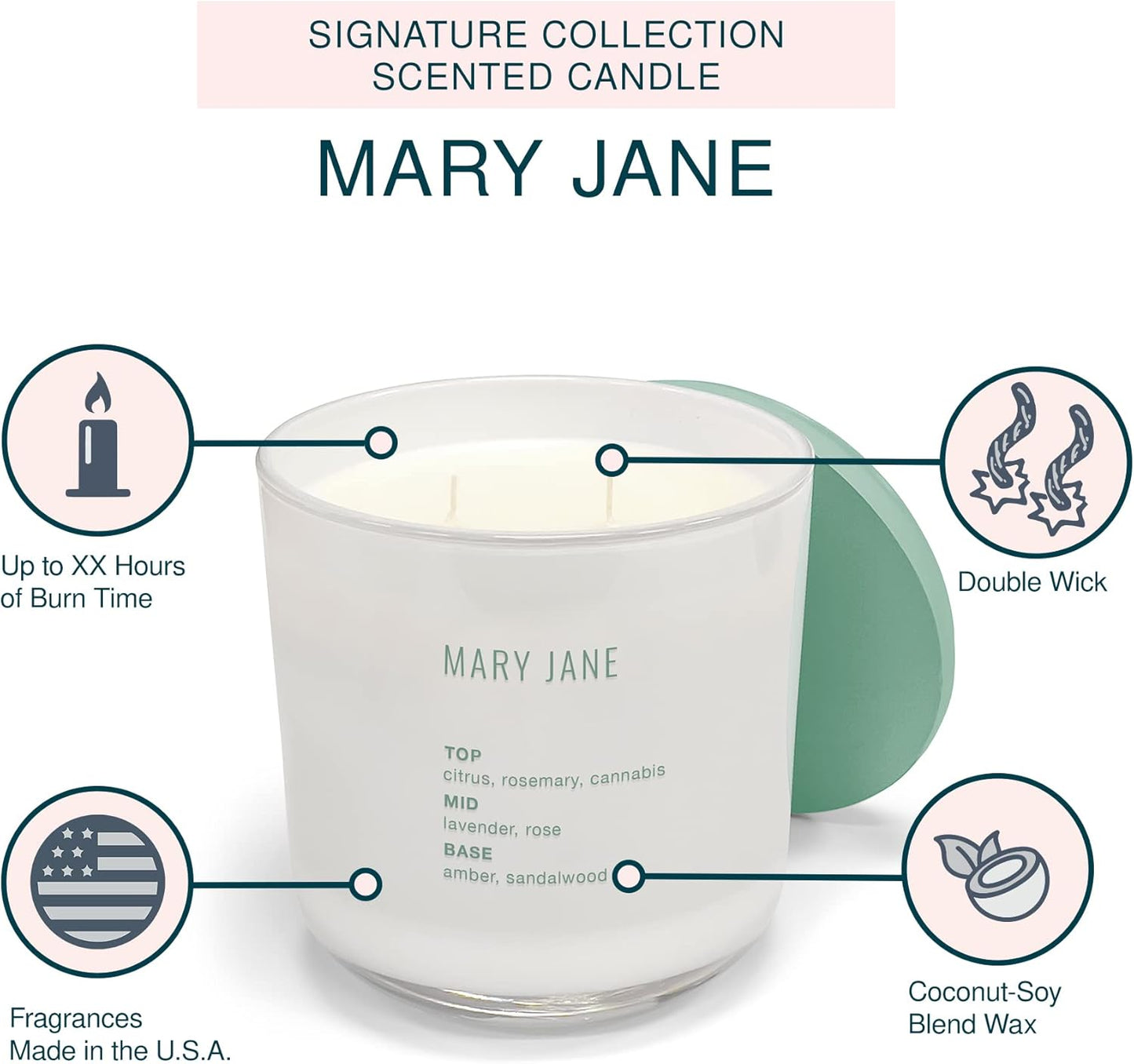 נר 2 להבות Mary Jane