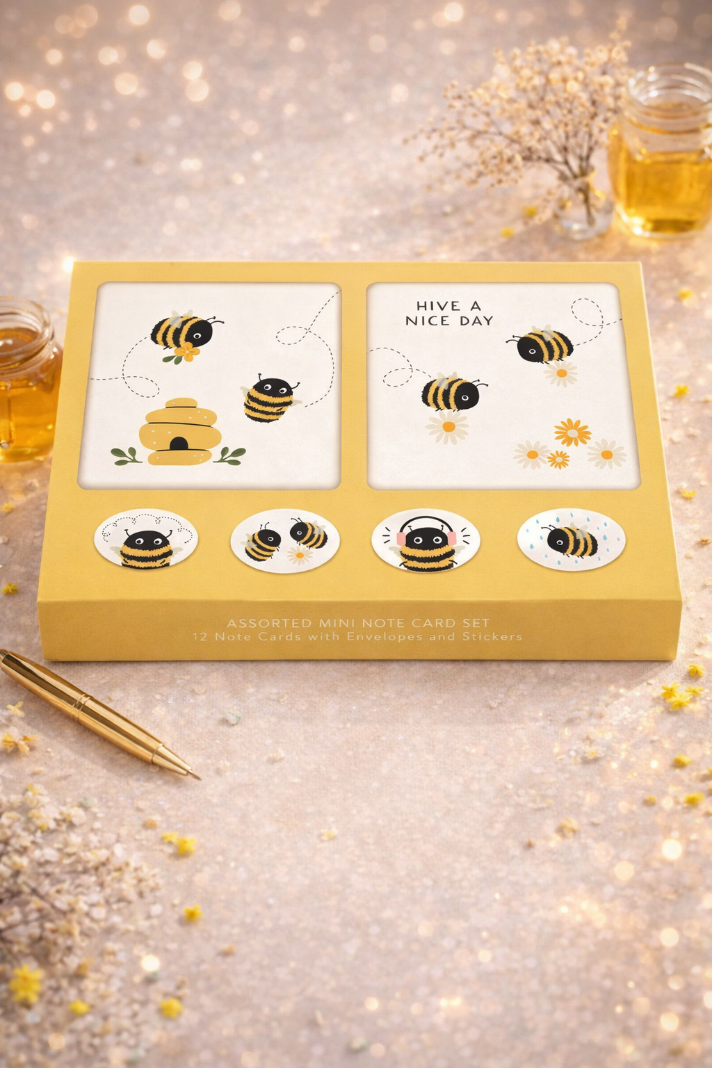 מארז כרטיסי ברכה מיני Buzzy Bees