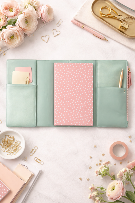 ארגונית Keri Notebook Organizer בצבע Sage & Blush