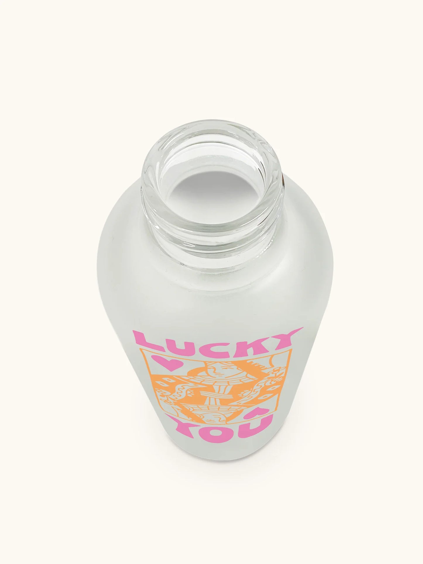 בקבוק זכוכית עם קש  Lucky You
