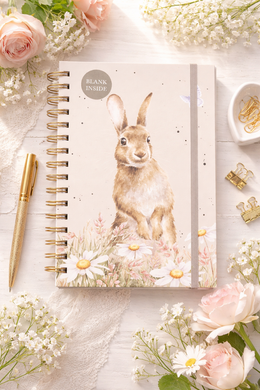 מחברת ספירלה חלקה Among the Daisies Rabbit