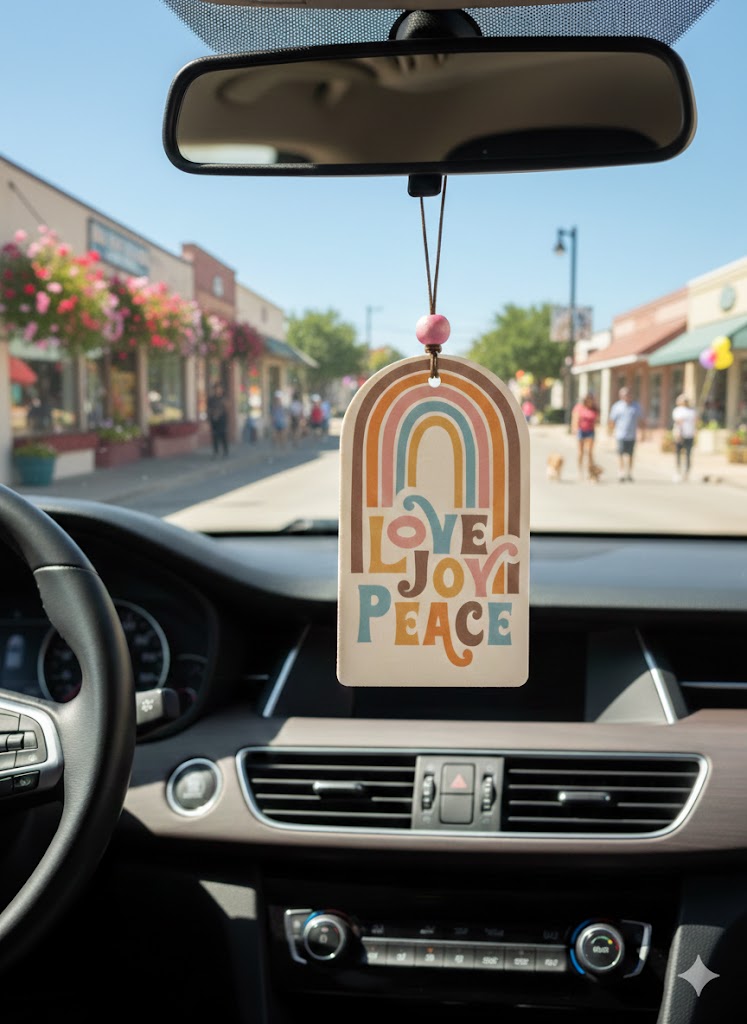 מפיץ ריח לרכב  Love Joy Peace