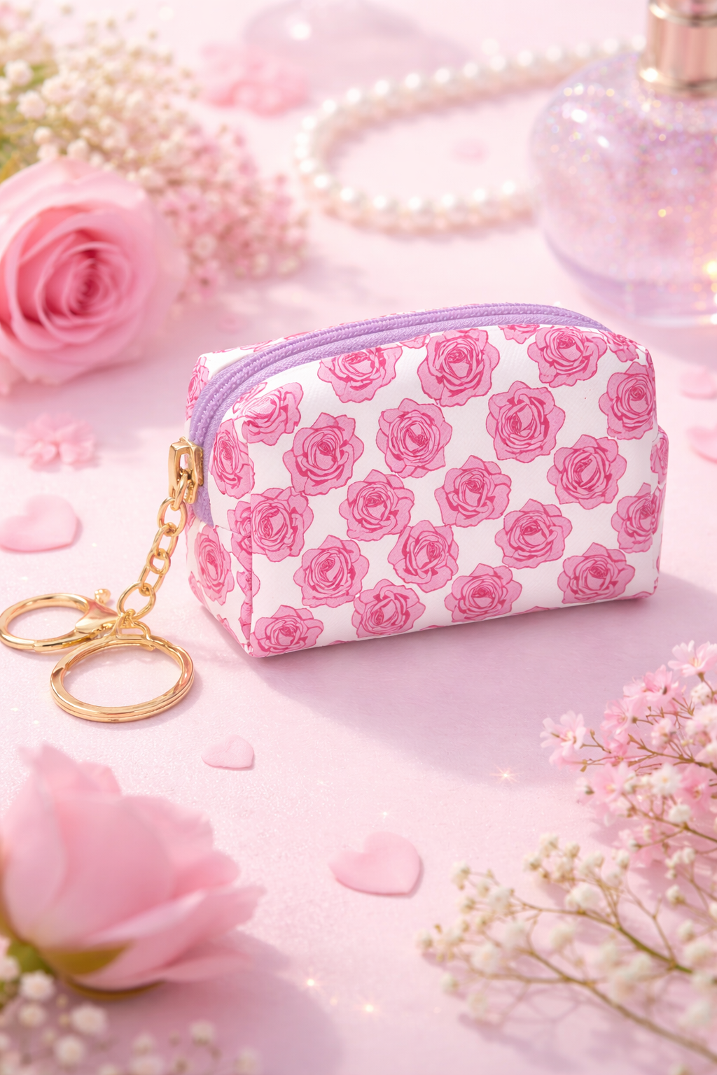 מחזיק מפתחות ופאוצ׳ Petite Rose