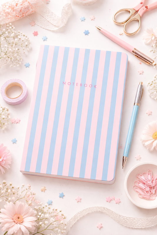 מחברת רכה keri דגם Cotton Candy Stripes