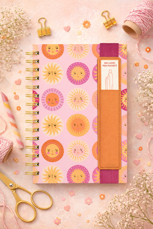 מחברת ספירלה עם כיס לעט Sunny Day