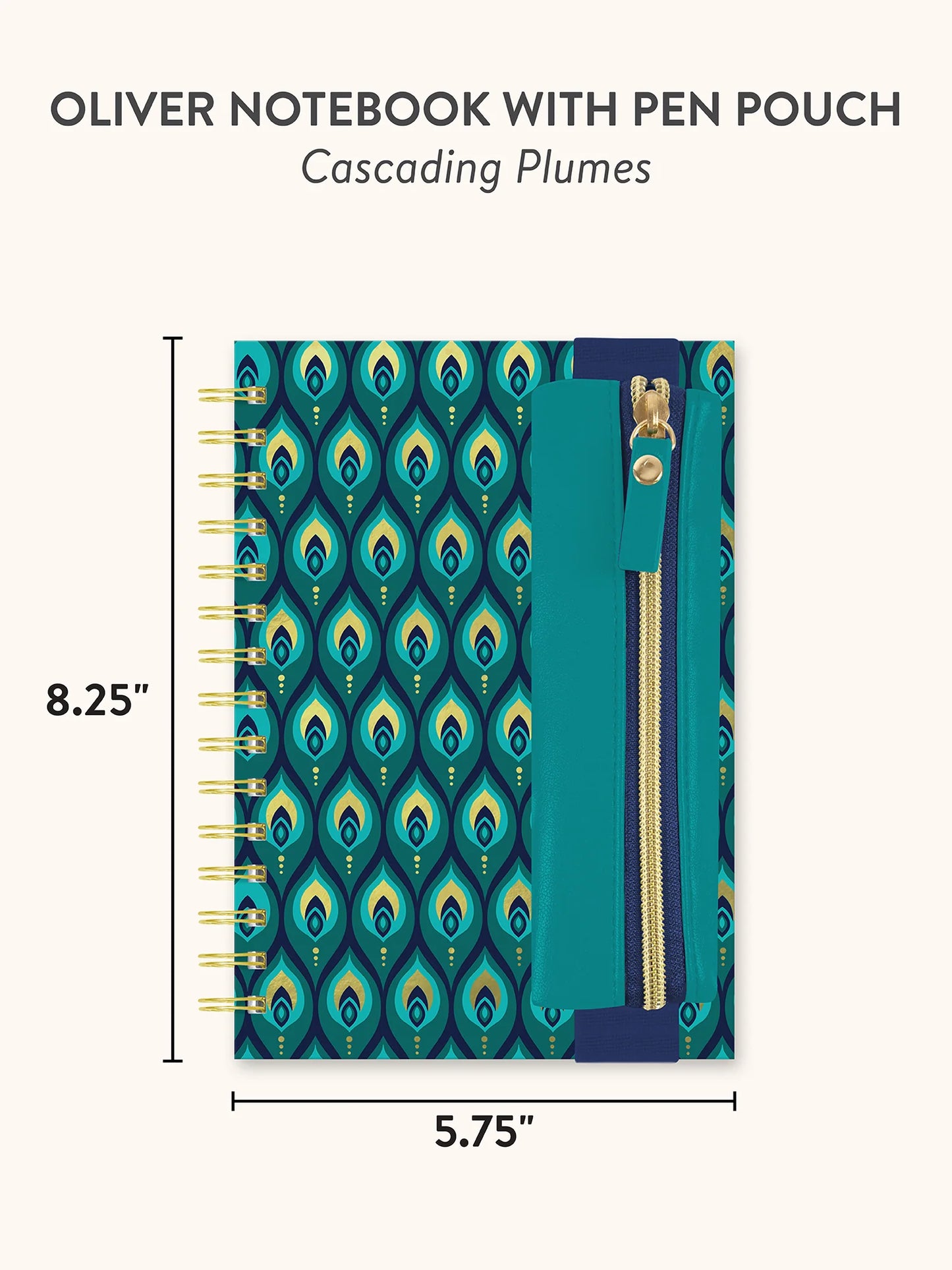 מחברת ספירלה עם כיס לעט Cascading Plumes