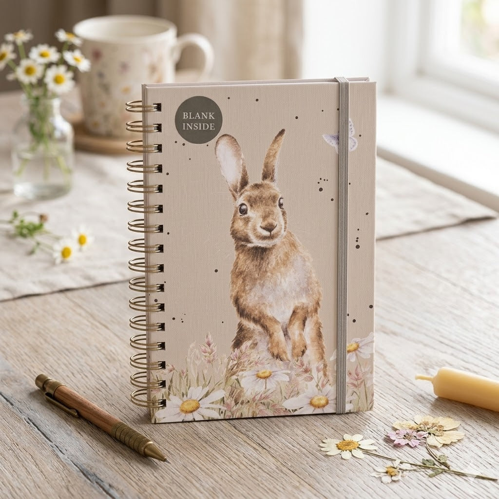 מחברת ספירלה חלקה Among the Daisies Rabbit