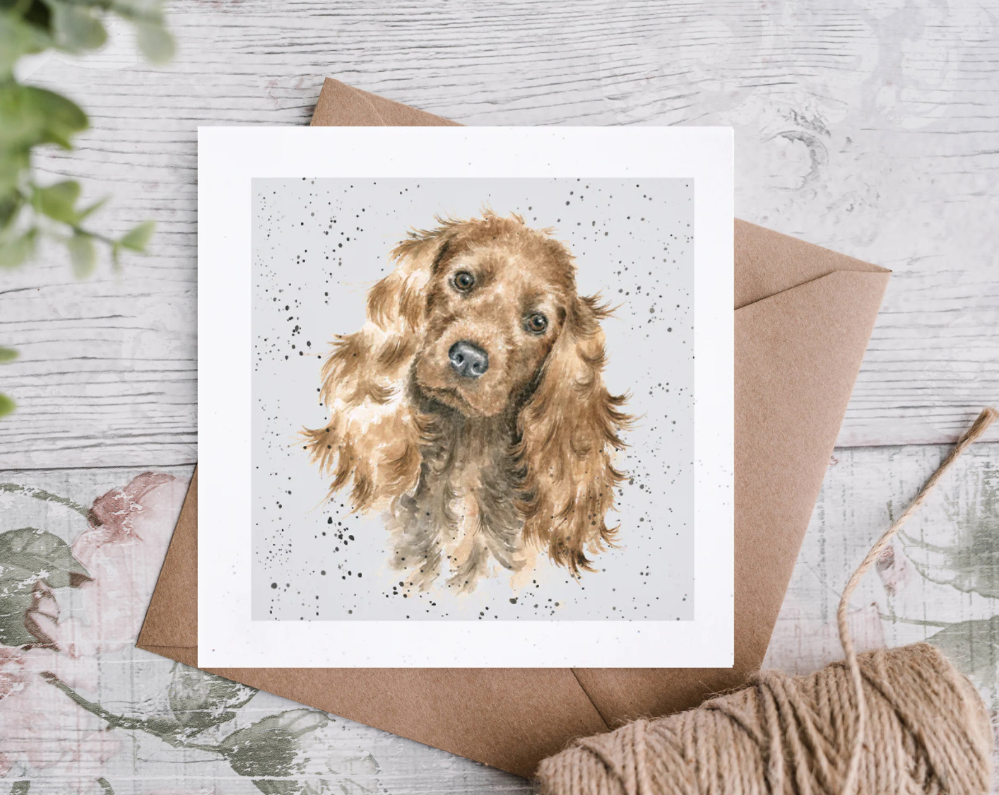 כרטיס ברכה Fudge' cocker spaniel (DR004)