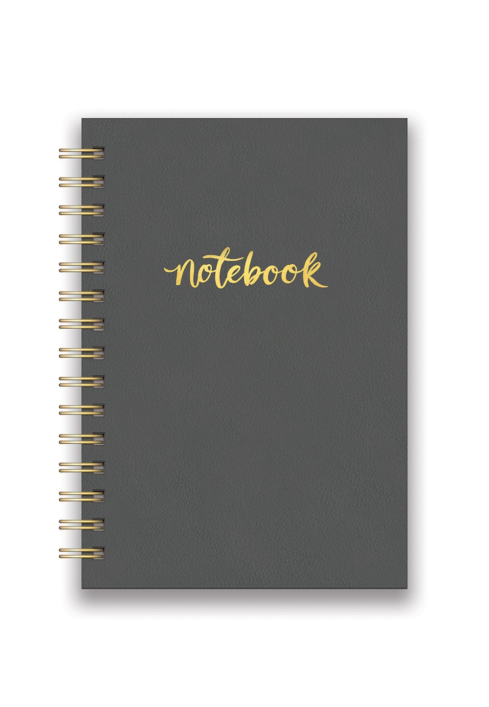 מחברת ספירלה דמוי עור בצבע אפור כהה