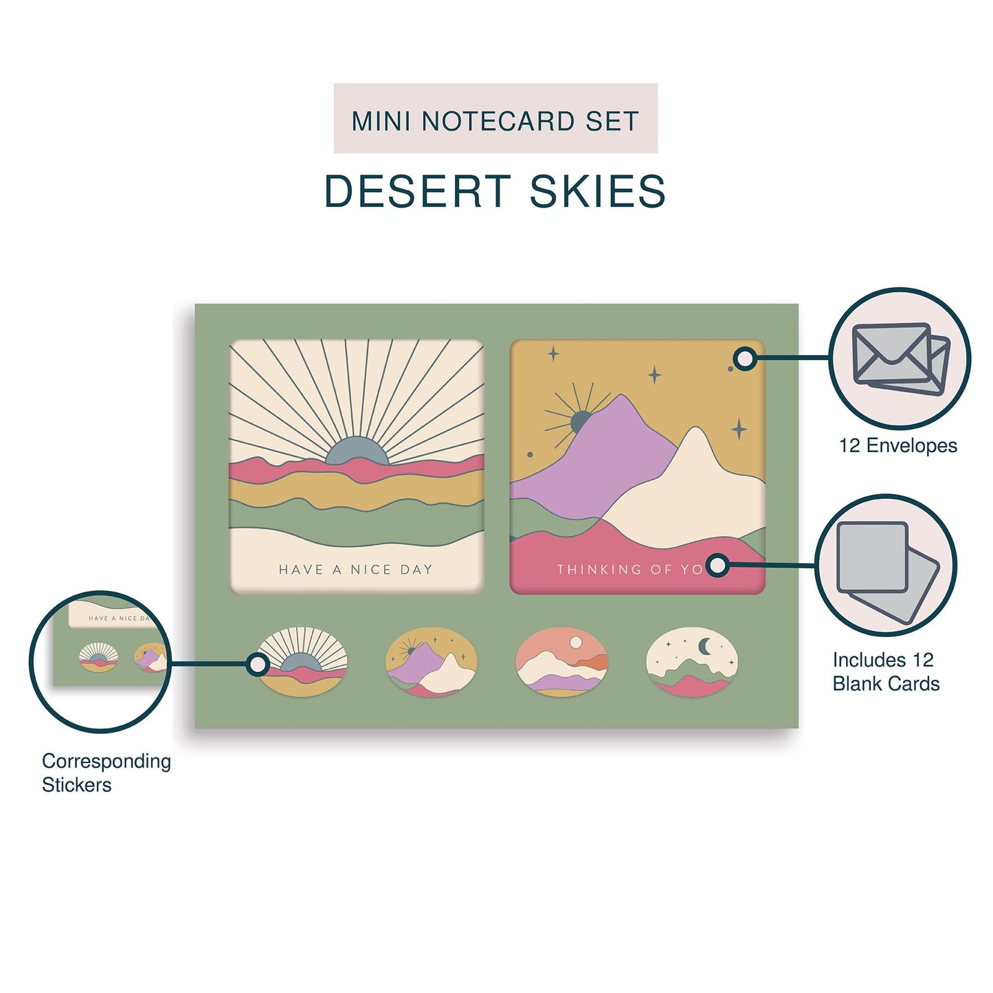 מארז כרטיסי ברכה מיני Desert Skies