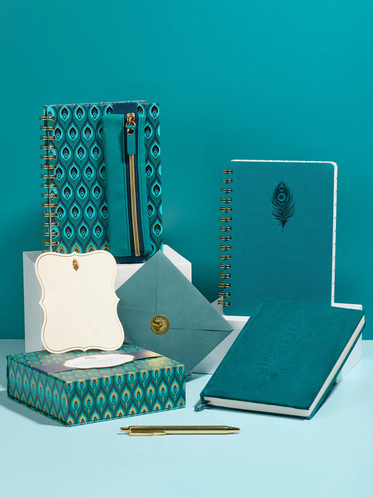 מחברת ספירלה עם כיס לעט Cascading Plumes