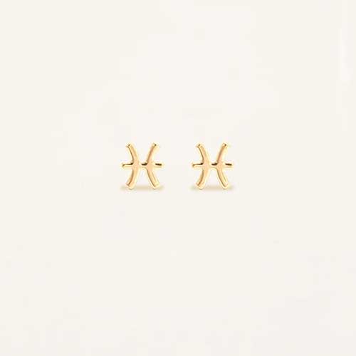 עגילי מזל דגים (Pisces) קולקציית Zodiac