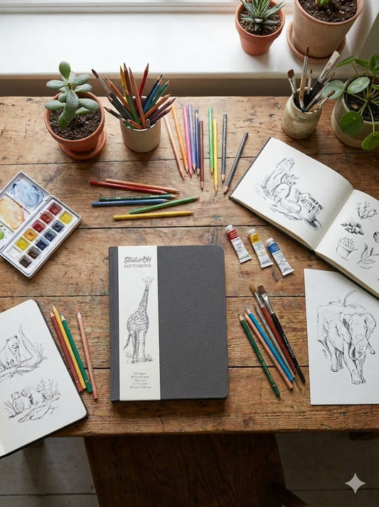 מחברת סקצ׳בוק בצבע שחור