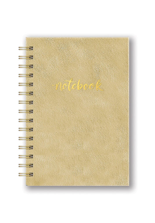 מחברת ספירלה דמוי עור בצבע זהב