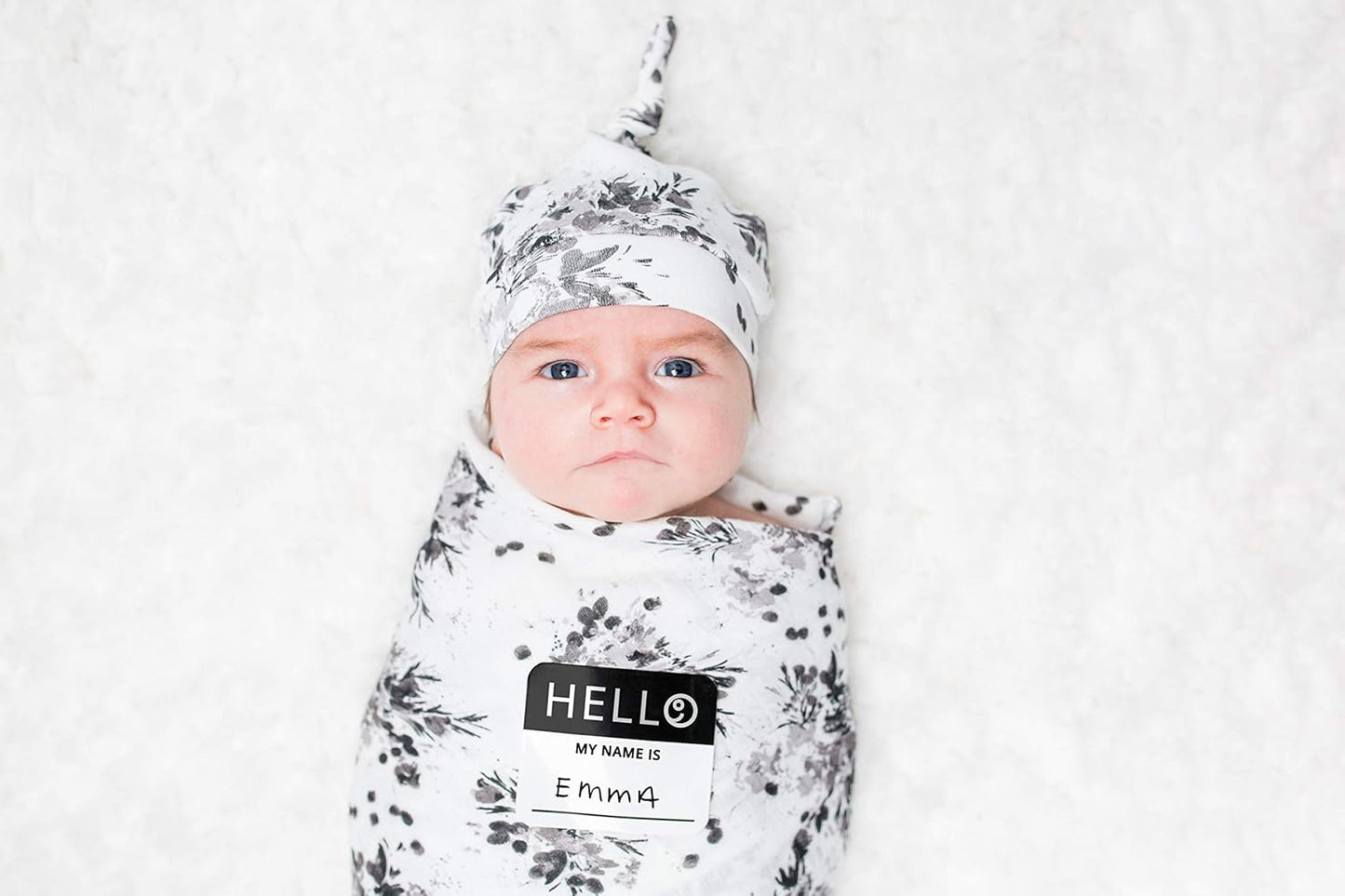 מארז עיטוף וכובע לרך הנולד- פרחוני