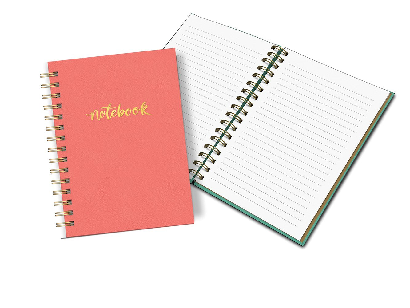 מחברת ספירלה דמוי עור בצבע קורל (Copy)
