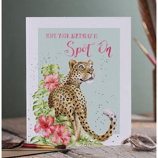כרטיס ברכה ליום הולדת Hope Your Birthday is Spot On' leopard  (PAC028)