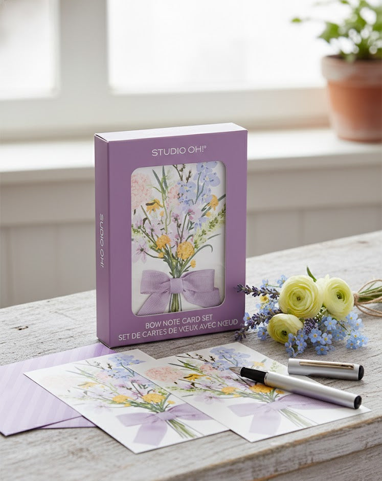 מארז כרטיסי ברכה עם סרט  Wildflower Bouquet Bow