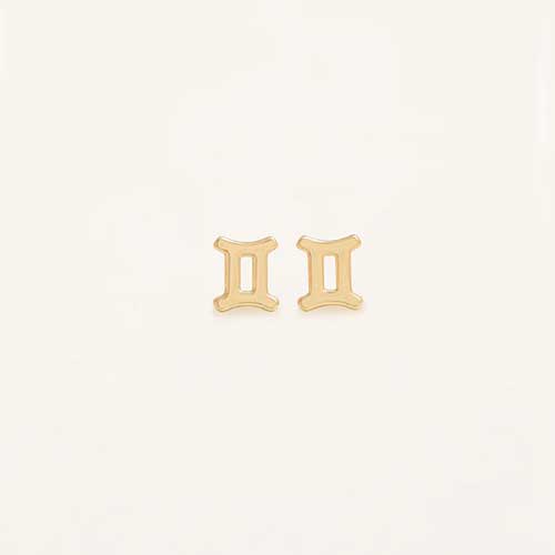 עגילי מזל תאומים (Gemini) קולקציית Zodiac